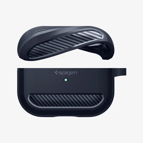 ACS05482 - Apple AirPods Pro 2 Case Rugged Armor in matte black showing the front